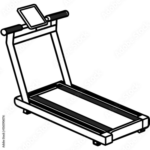 Modern treadmill machine for home gym and fitness training