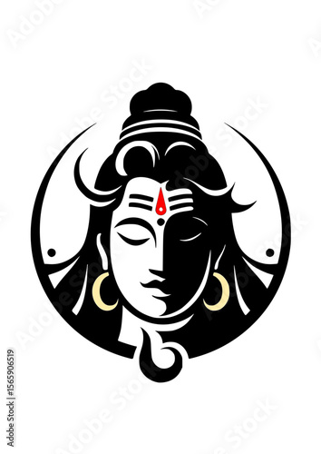 lord Shiva symbol icon in black silhouette