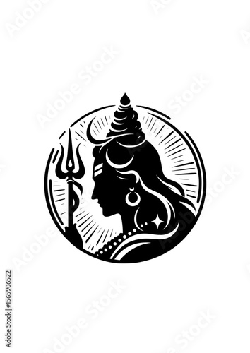 lord Shiva symbol icon in black silhouette