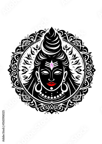 lord Shiva symbol icon in black silhouette