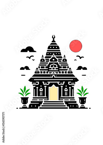 Hindu temple icon