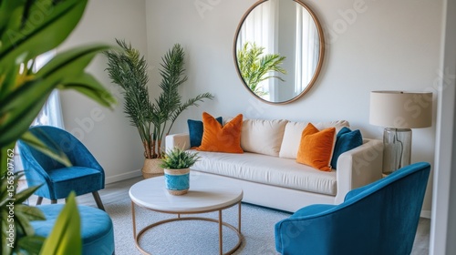 Cozy living room with natural elements
