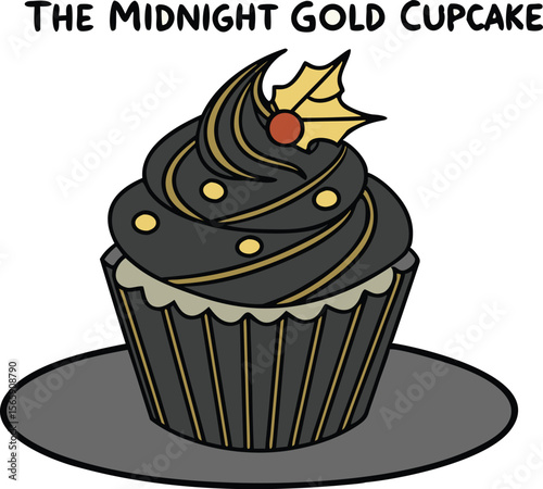 midnight gold cupcake dessert sweet bakery food art