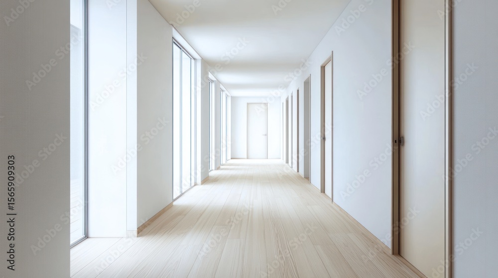 Obraz premium Empty hallway with natural light