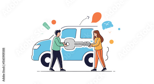 Seamless Car Ownership Transfer Process for New Vehicle Buyers and Sellers Completing Transaction