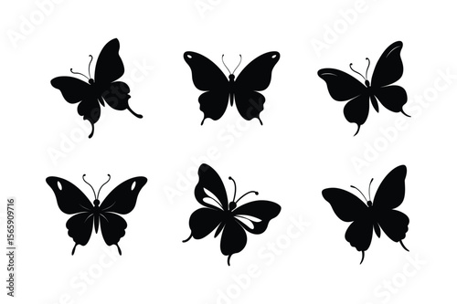 set of butterflies