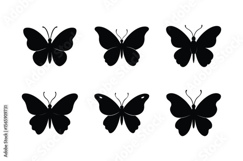 set of vector butterflies