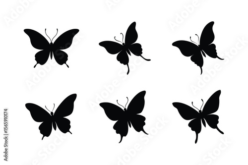 set of butterflies