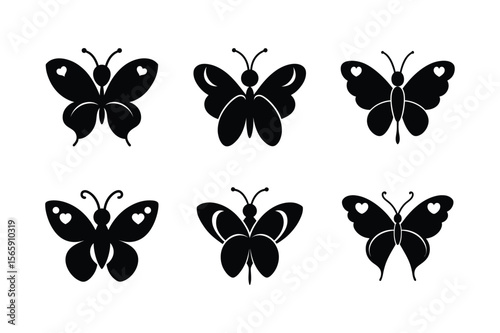 set of butterflies