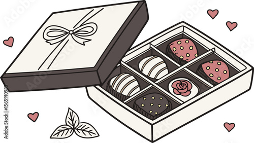 chocolate gift box with assorted candies