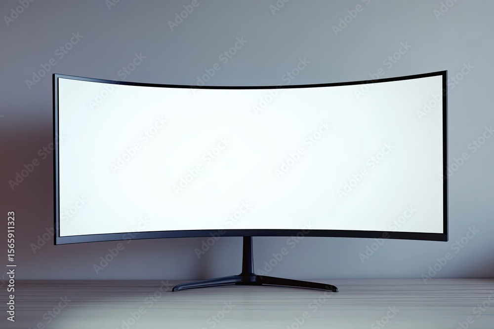 Clear Pixel Visual of Cut Out Curved Monitor Mockup Clear Pixel Visual of Cut Out Curved Monitor Mockup