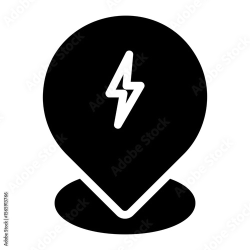 electric charge glyph icon