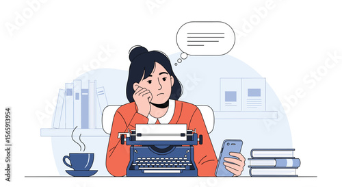 Creative Writer Struggling With Writer's Block Feeling Frustrated While Working on a New Story Idea at a Desk