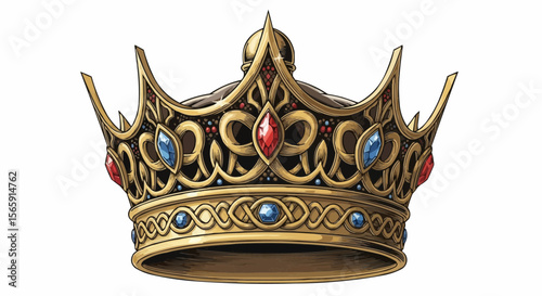 golden crown isolated on white