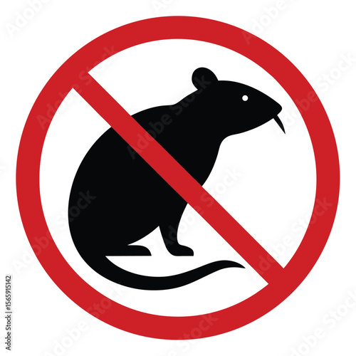 Red circle prohibition sign with a black silhouette of a dog, symbolizing no dogs allowed