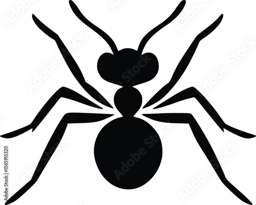 Bold Black Ant Vector Illustration: Simple Minimalist Design