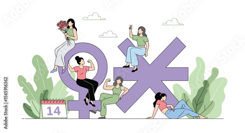 Celebrating International Womens Day With Empowered Women Demonstrating Unity And Strength