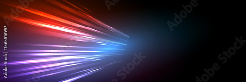 Neon rays vector abstract background. Futuristic technological style. Abstract background with speed lines. Vector illustration. Futuristic.