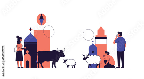 Cultural Diversity and Religious Freedom Celebration in a Modern City Landscape