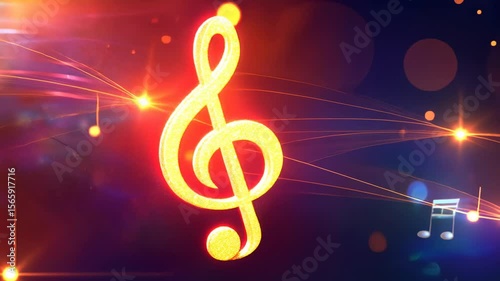 Glowing Treble Clef: A Symphony of Light and Music