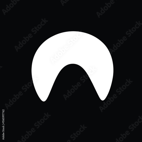 A simple and modern abstract logo design featuring a bold curved shape on a monochrome background. Ideal for startups, app icons, crypto projects, fashion brands, tech companies, and minimalist brand.
