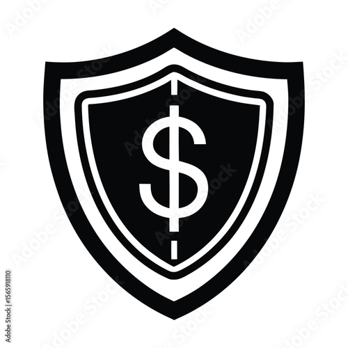 Secure Your Finances Dollar Shield Icon Strong Protection