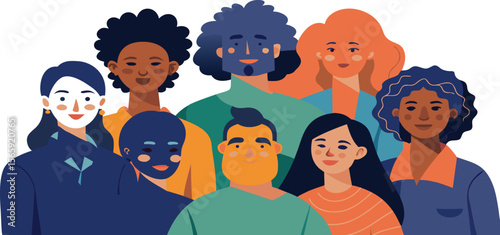 Inclusive Multicultural Group Illustration – Diversity and Unity Concept