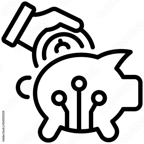 Digital money icon for digital finance, business, website, application, printing, document, poster design, etc