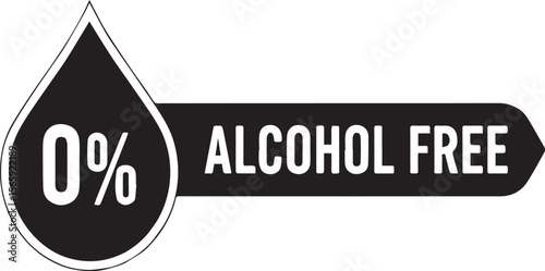 Zero Percent Alcohol Free vector icon