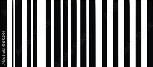 Abstract barcode vector illustration: simple, bold, black lines.