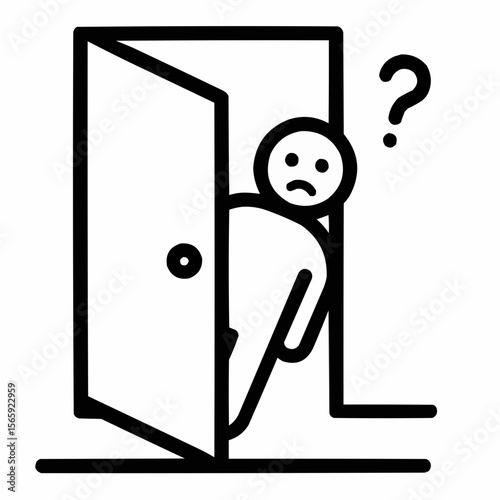 Door opening to reveal confused actor. Timing flub