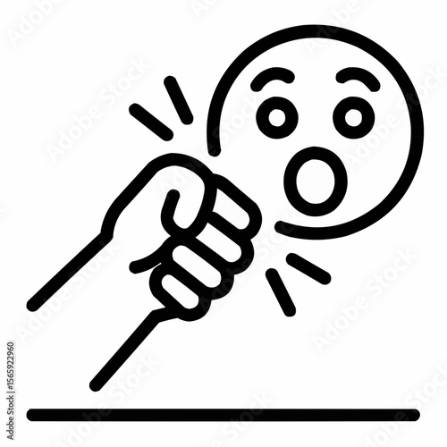 Fist connecting with surprised face. Stunt gone wrong