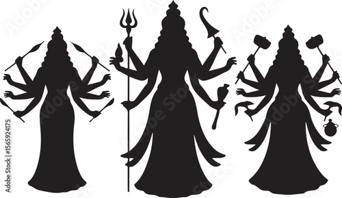 Goddess Durga with Trishul Silhouette Design

Durga Face with Third Eye Vector Art

Traditional Durga Puja Celebration Silhouette

Durga Idol with Lion and Mahishasura Vector

Devotional Durga Puja Sc