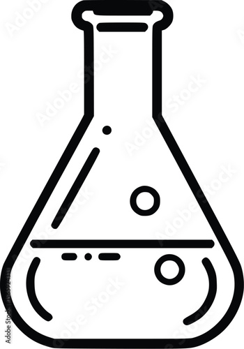 Simple Erlenmeyer Flask Vector Illustration: Science Experiment Design