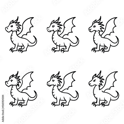 set of funny cartoon animals