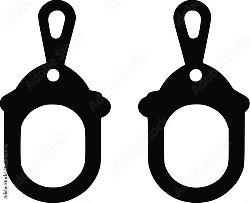 Elegant black vector earrings: minimalist modern design.