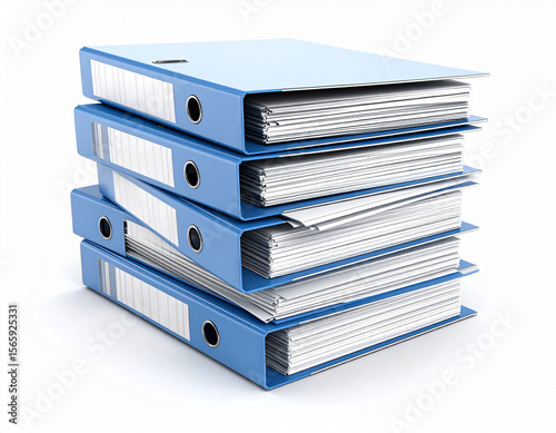 A stacking of blue file folders illustrating the concept of documentation and information organization for business professionals