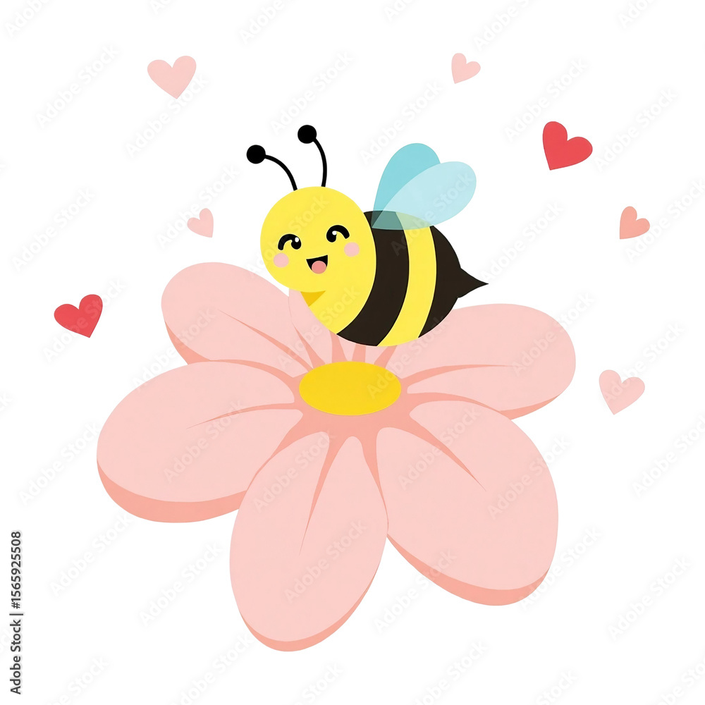 A cheerful bee sitting on a bright pink flower A cheerful bee sitting on a bright pink flower