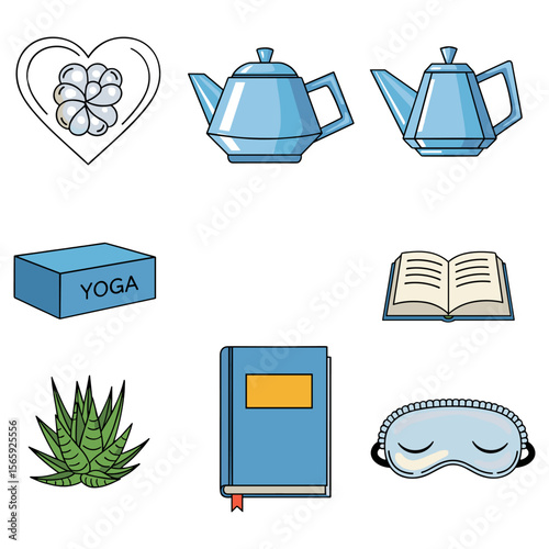 Relaxation, mindfulness and wellness lifestyle elements
