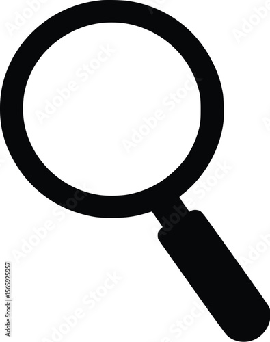 Bold Black Vector Magnifying Glass Icon: Search, Zoom, Find
