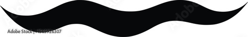 Abstract black vector wavy line; elegant, seamless design element.