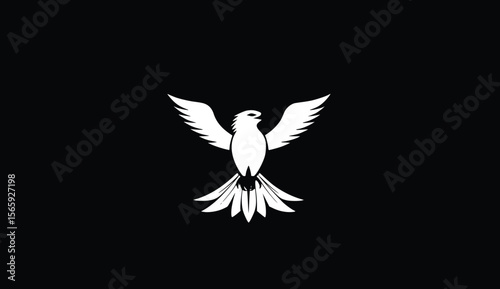 Majestic soaring bird vector illustration: elegant, dark style