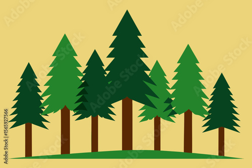 A Simple Graphic Depiction Of Basic Redwood Forests For A Clean And Minimalist Icon