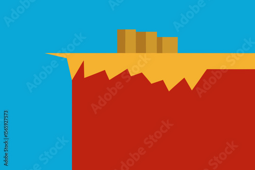 A Simple Graphic Depiction Of Basic Cliff Tops For A Minimalist And Clean Rock Icon