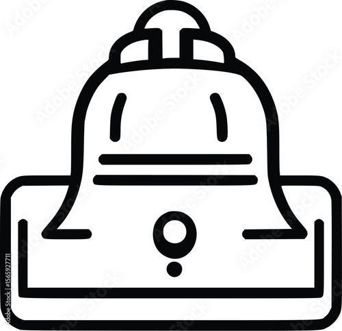 Bold Black Vector Bell Icon: Notification Alert Design Element