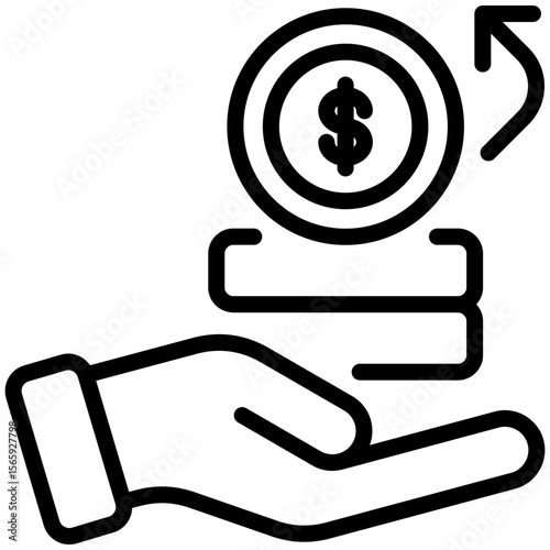 Expense icon for gross domestic product (GDP), business, website, application, printing, document, poster design, etc