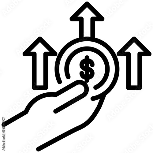 Inflation icon for gross domestic product (GDP), business, website, application, printing, document, poster design, etc