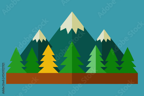 A Simple Graphic Depiction Of Basic Taigas For A Minimalist And Clean Forest Icon