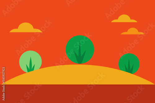 A Simple Graphic Depiction Of Basic Scrublands For A Minimalist And Clean Bio Icon