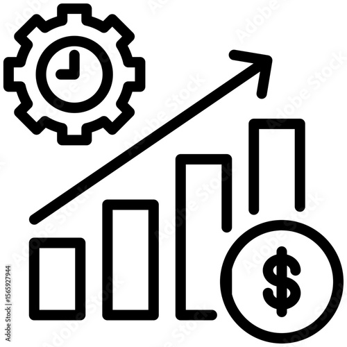 Efficiency management icon for gross domestic product (GDP), business, website, application, printing, document, poster design, etc